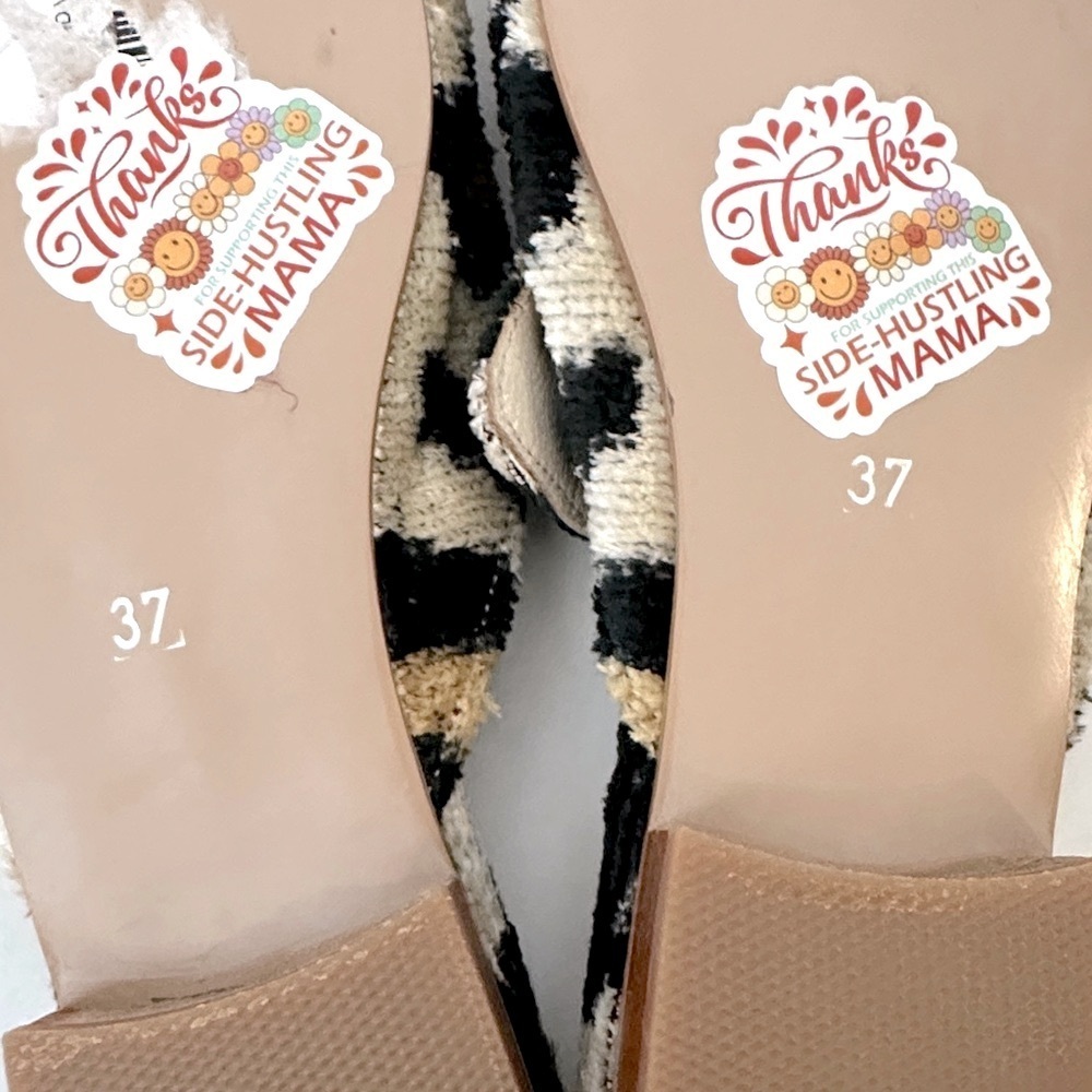 ALARA Silk Velvet leopard Point Toe Slide MULE 37or 7 - Picture 7 of 8